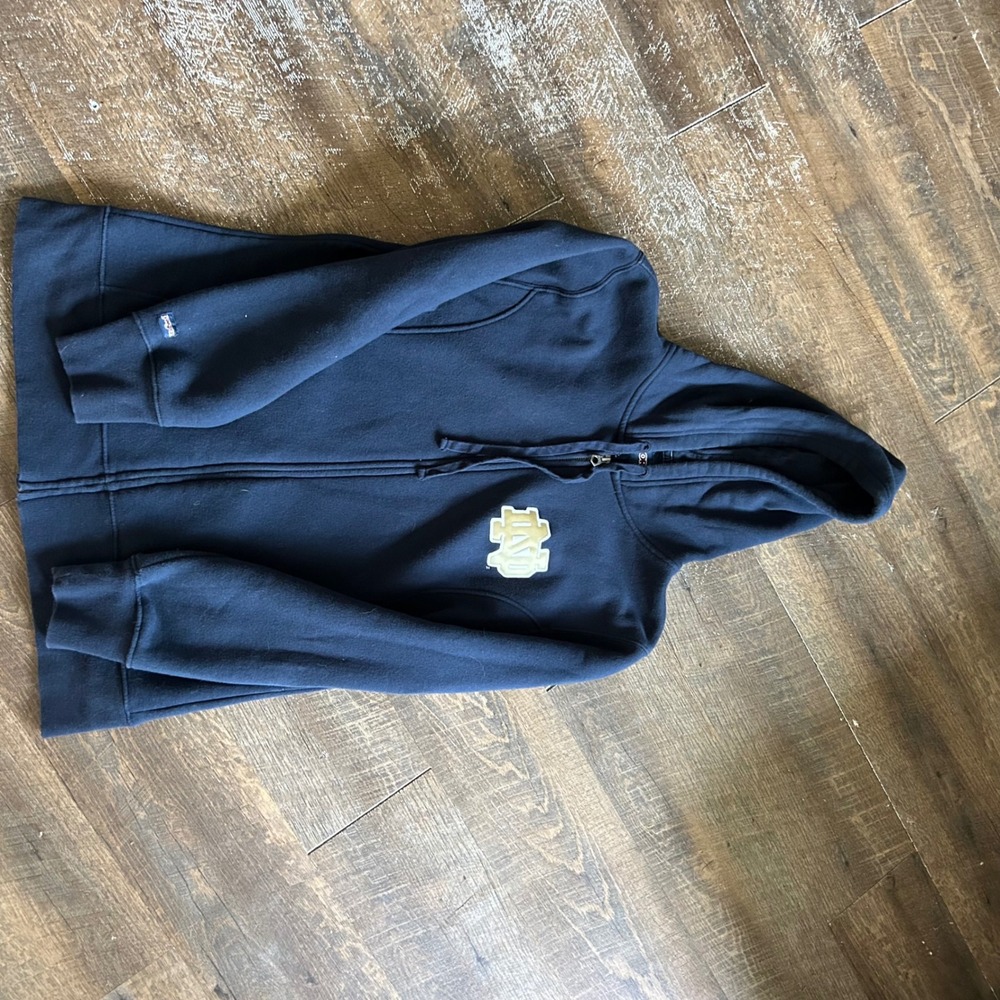 JanSport Notre Dame Fighting Irish Women's Large‎ Navy Blue Full Zip Hoodie NCAA - Picture 3 of 7
